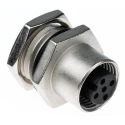 TE Connectivity Circular Connector 5 Contacts Panel Mount Socket Female IP67 M12 Series 1838891-3