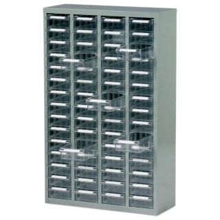RS PRO Steel Cabinet 60 Drawer Storage Steel, 937 mm x 586 mm x 222 mm, Grey 669-3800