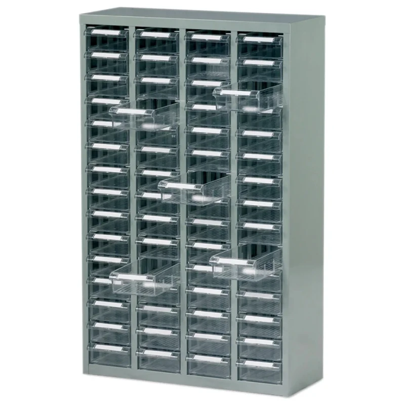RS PRO Steel Cabinet 60 Drawer Storage Steel, 937 mm x 586 mm x 222 mm, Grey 669-3800