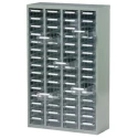 RS PRO Steel Cabinet 60 Drawer Storage Steel, 937 mm x 586 mm x 222 mm, Grey 669-3800