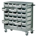 RS PRO Drawer Storage Unit 30, Steel Cabinet with ABS Transparent Drawers, 880 mm x 880 mm x 400 mm, Grey 669-3816