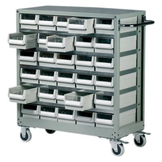 RS PRO Drawer Storage Unit 30, Steel Cabinet with ABS Transparent Drawers, 880 mm x 880 mm x 400 mm, Grey 669-3816