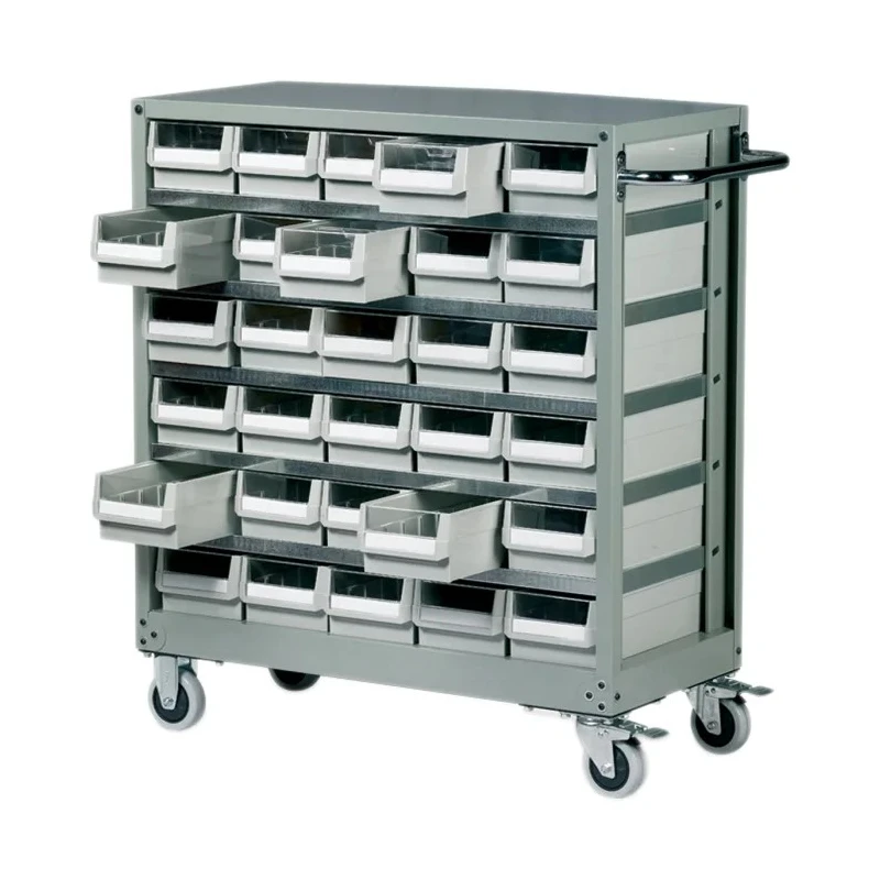RS PRO Drawer Storage Unit 30, Steel Cabinet with ABS Transparent Drawers, 880 mm x 880 mm x 400 mm, Grey 669-3816