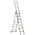 Zarges Aluminium Combination Ladder with 2 Sections, Closed Height 2.2m, Extended Height 5m, Load Capacity 150kg, Model 41097