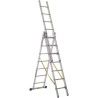 Zarges Aluminium Combination Ladder with 2 Sections, Closed Height 2.2m, Extended Height 5m, Load Capacity 150kg, Model 41097