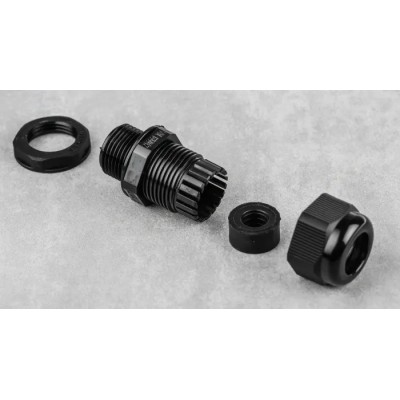 RS PRO Black Nylon Cable Gland M20 Thread, 4 mm Min. Cable Diameter, 9 mm Max., IP68 Rated 669-4660