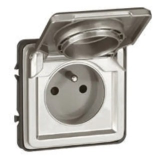 Legrand 16A Grey 1 Gang Plug Socket Soliroc Indoor & Outdoor Type E 0 778 31