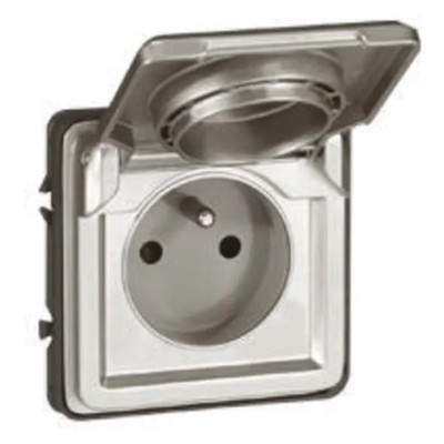 Legrand 16A Grey 1 Gang Plug Socket Soliroc Indoor & Outdoor Type E 0 778 31