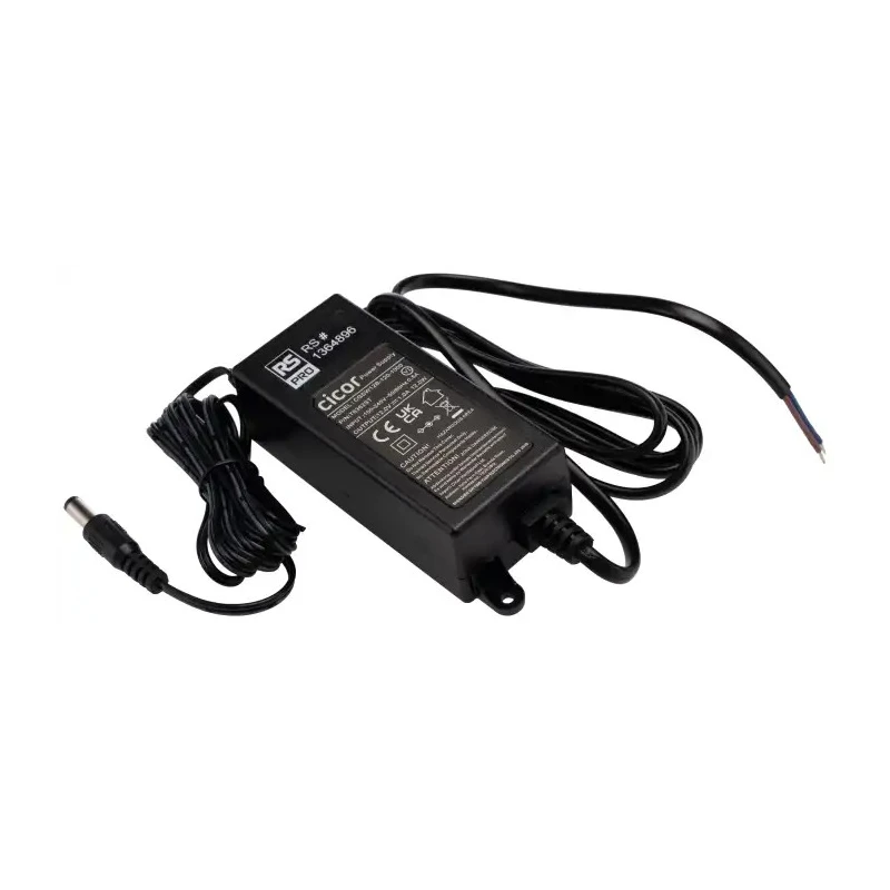 RS PRO 12W 12V DC Centre Positive AC/DC Adapter Fixed Bare End 2.1 x 5.5 x 12 mm 1A 136-4896