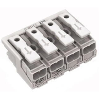 WAGO 294 Series 4-Pole Female Push-in Power Supply Connector 500V 24A 294-4004
