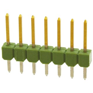 TE Connectivity AMPMODU MOD II Series Straight Through Hole Pin Header, 7 Contacts, 2.54 mm Pitch, 1 Row, Unshrouded 826629-7