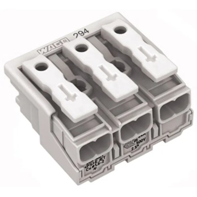 WAGO 294 Series Power Supply Connector Female Push-in, 3-Pole, 24A, 500V 294-4003