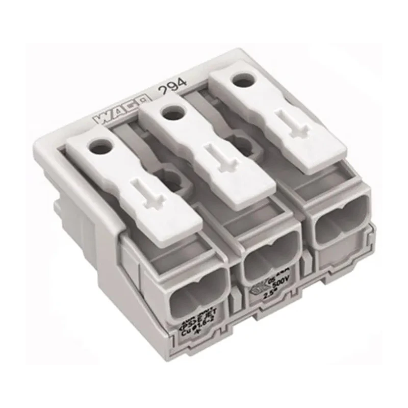 WAGO 294 Series Power Supply Connector Female Push-in, 3-Pole, 24A, 500V 294-4003
