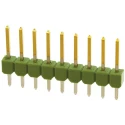 TE Connectivity AMPMODU MOD II Series Straight Through Hole Pin Header, 9 Contacts, 2.54 mm Pitch, 1 Row, Unshrouded 826629-9