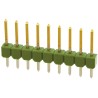 TE Connectivity AMPMODU MOD II Series Straight Through Hole Pin Header, 9 Contacts, 2.54 mm Pitch, 1 Row, Unshrouded 826629-9