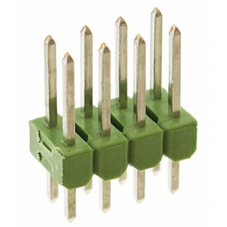 TE Connectivity AMPMODU MOD II Series Straight Through Hole Pin Header, 8 Contacts, 2.54 mm Pitch, 2 Row, Unshrouded 826925-4