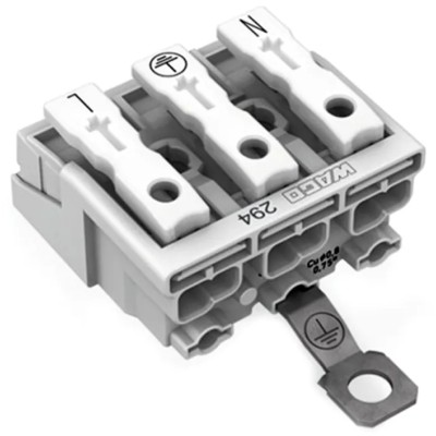 WAGO 294 Series Snap-in Power Supply Connector, Female Push-in, 3-Pole, 24A, 500V, 3-Way 294-5413
