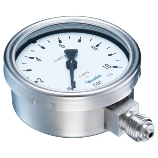 Bourdon 63 mm Stainless Steel Bottom Entry Pressure Gauge 10 bar MEX3-D20.B22
