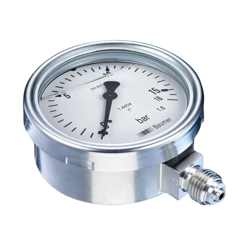 Bourdon Stainless Steel 63 mm Dial Size G 1/4 Bottom Pressure Gauge 10 bar MEX3-D21.B22