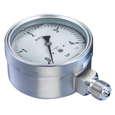Bourdon 100 mm 1/2 in NPT Bottom Pressure Gauge 6 bar MEX5-D31.B20