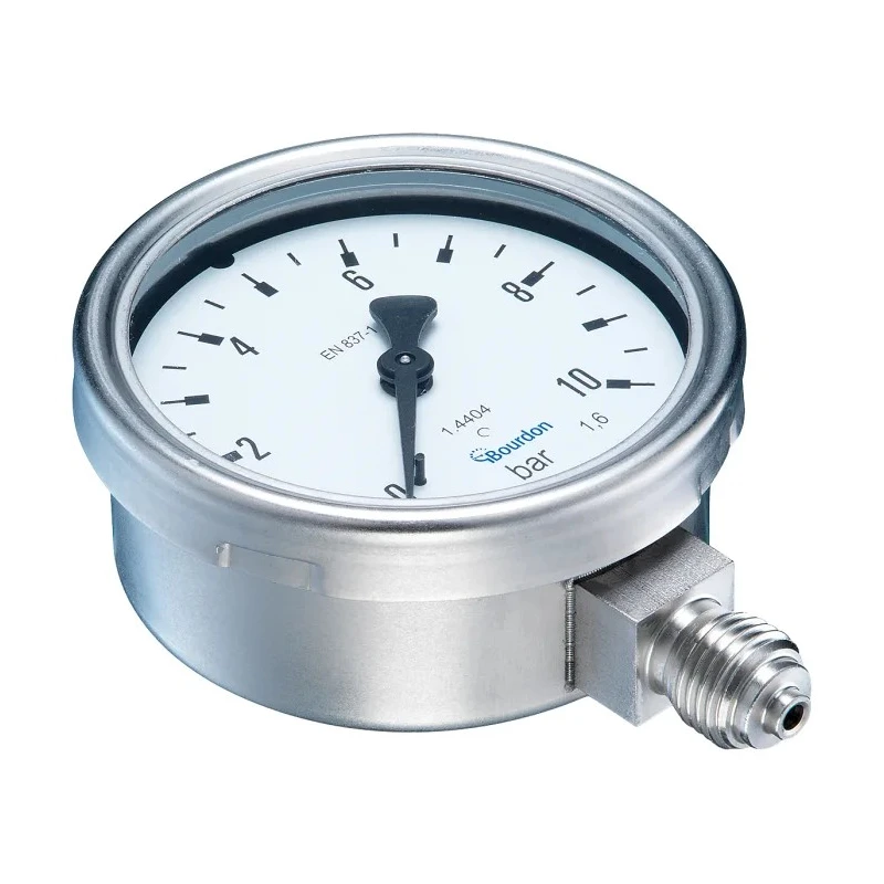 Bourdon Industrial Stainless Steel 63 mm Bottom Connection Pressure Gauge 0 bar Accuracy ±1.6% MEX3-D20.B59