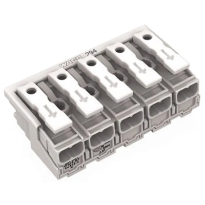 WAGO 294 Series 5-Pole Female Push-in Power Supply Connector 500V 24A 294-4005
