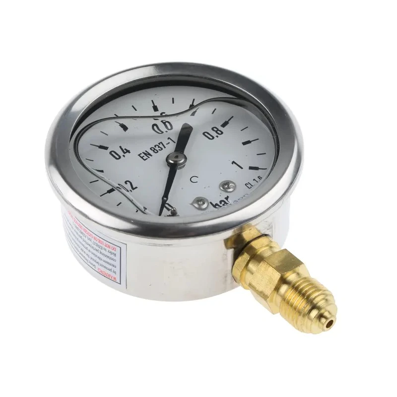 Bourdon Stainless Steel 63 mm Dial Size G 1/4 Bottom Connection Pressure Gauge 1 bar MIT3-D22.B15