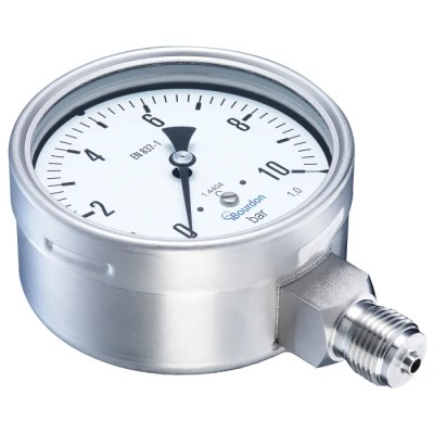 Bourdon Industrial 100 mm Stainless Steel Bottom Entry Pressure Gauge 4 bar MEX5-D30.B19