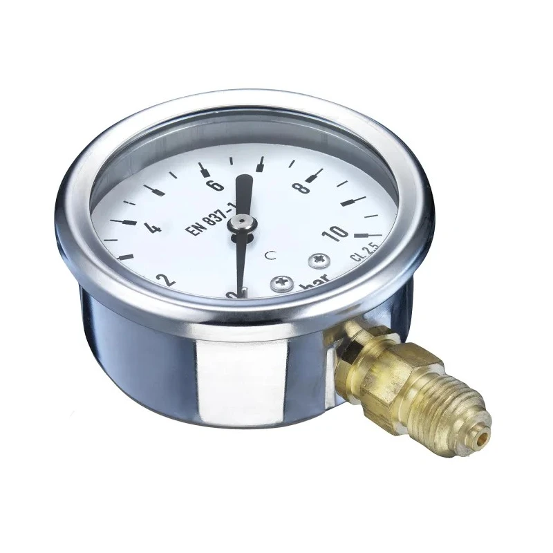 Bourdon 63 mm Stainless Steel Bottom Entry Pressure Gauge G 1/4, 0 to -1 bar, Class 2.5 Accuracy MIT3-D20.B59