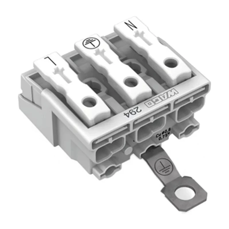 WAGO 294 Series 3-Pole Female Push-in Power Supply Lighting Connector 500V, 24A 294-4413
