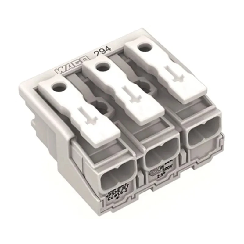 WAGO 294 Series Snap-in Power Supply Connector Female Push-in 3-Pole 24A 500V 294-5003