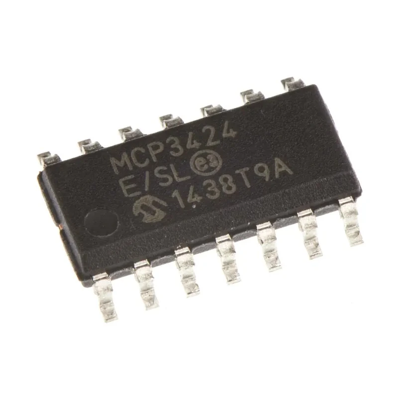 Microchip Delta Sigma 18 bit 4-Channel ADC 4 SPS Surface Mount 14-Pin SOIC MCP3424-E/SL