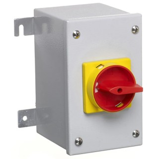 RS PRO 4-Pole Panel Mount Isolator Switch, IP65 Rated, 32A, 22 kW, 690V AC, Red Handle IP65