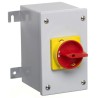 RS PRO 4-Pole Panel Mount Isolator Switch, IP65 Rated, 32A, 22 kW, 690V AC, Red Handle IP65