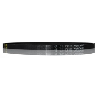 Hutchinson Drive Belt, belt section J, FleXonic Series, Polyamide Cord and Belt Material, Outside Length 560mm 4PJ560