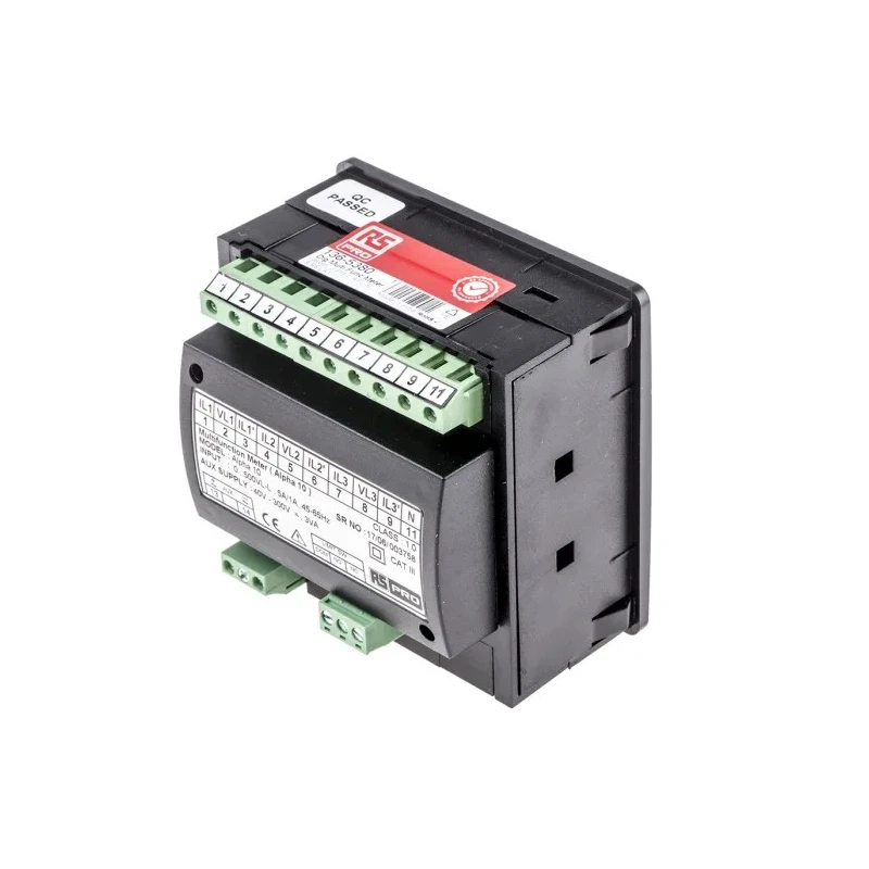 RS Pro LED Digital Panel Multifunction Meter for Hour, Rotational Speed, Frequency, AC Current, AC Voltage, 92 mm x 136-5380