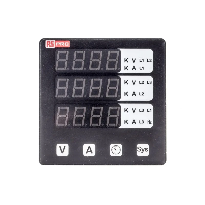 RS Pro LED Digital Panel Multifunction Meter for Hour, Rotational Speed, Frequency, AC Current, AC Voltage, 92 mm x 136-5380