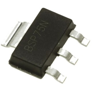 DiodesZetex Low Side Power Switch IC 4-Pin SOT-223 60V 1.1A BSP75NTA