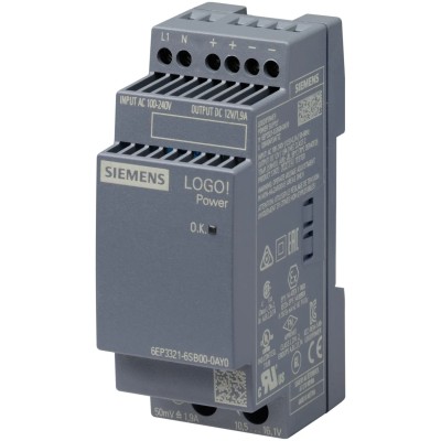 Siemens LOGO POWER Switched Mode DIN Rail Power Supply 264V AC/DC Input 12V DC, 1.9A Output, 23W 6EP3321-6SB00-0AY0
