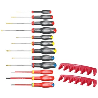 Facom Phillips, Pozidriv, Slotted Standard Screwdriver Set, 12-Piece AT.J12R1PB
