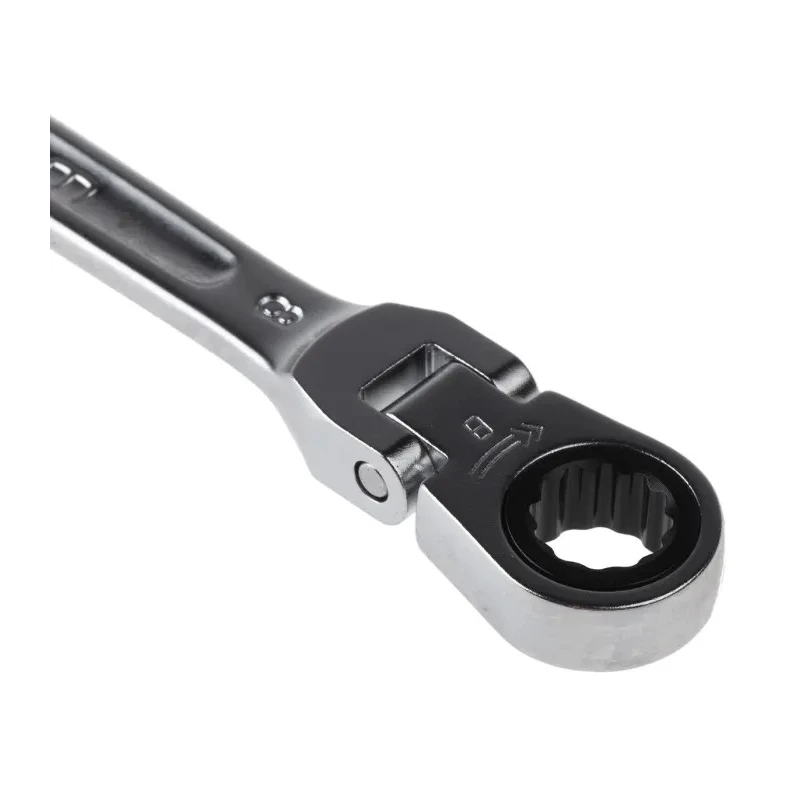 Facom Combination Ratchet Spanner Satin Chrome 8 mm, 127 mm Overall Length 467BF.8