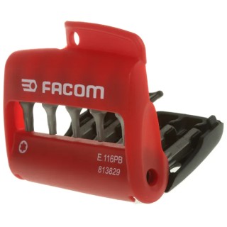 Facom Torq Set Mplus Screwdriver Bit Set 1/4-25 mm Polyamide, 10 Pieces E.116