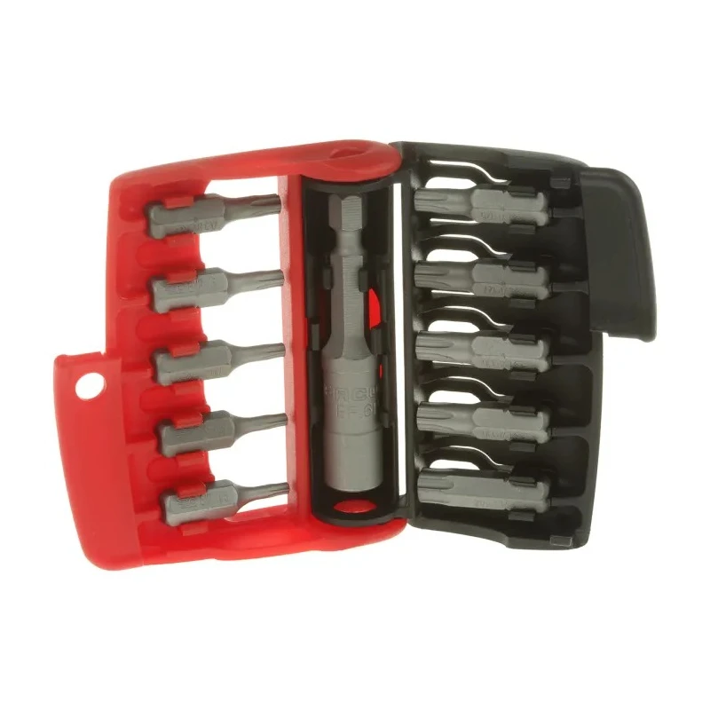 Facom Torq Set Mplus Screwdriver Bit Set 1/4-25 mm Polyamide, 10 Pieces E.116