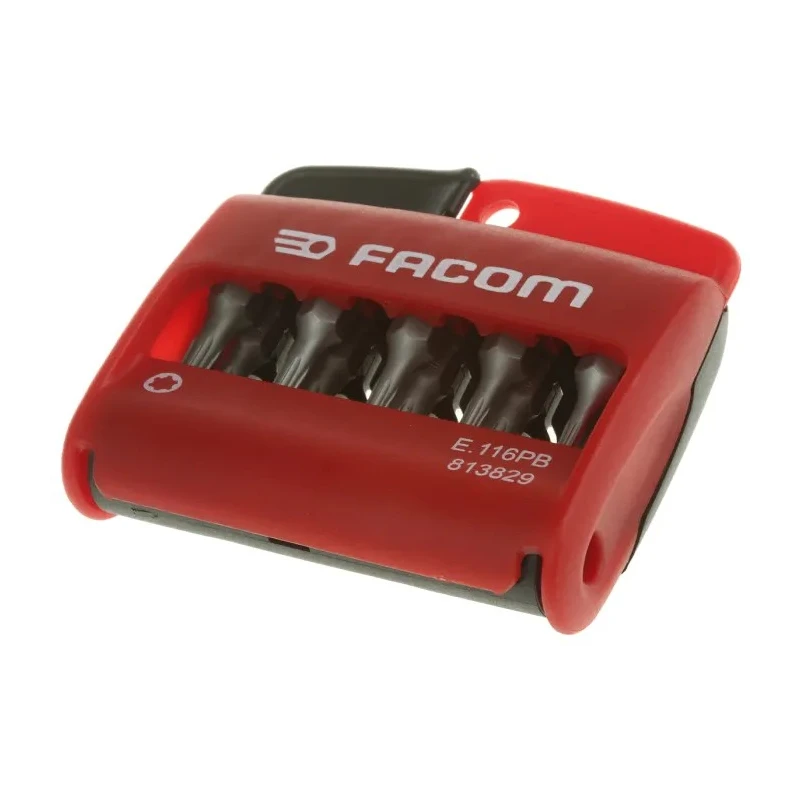 Facom Torq Set Mplus Screwdriver Bit Set 1/4-25 mm Polyamide, 10 Pieces E.116