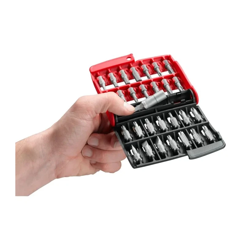 Facom Hex, Phillips, Pozidriv, Slotted, Torx Screwdriver Bit Set 28 Pieces Polyamide Case E.120PB