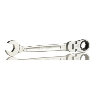 Facom Combination Ratchet Spanner Satin Chrome 10 mm, 136 mm Overall Length 467BF.10