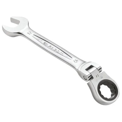 Facom Combination Ratchet Spanner Satin Chrome, 141mm Overall Length, 11 mm 467BF.11