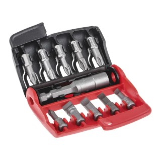 Facom Phillips Pozidriv Slotted Screwdriver Bit Set 1/4-25 mm, 10 Pieces, Polyamide, 25 mm Length E.110PB