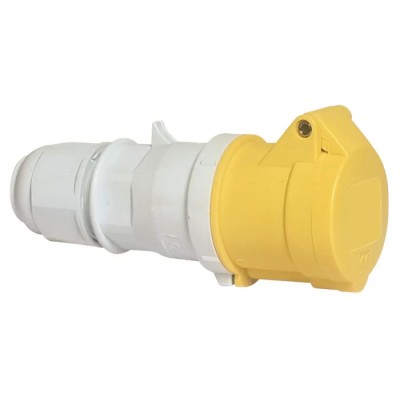 Bals Industrial Power Connector 16A 110V IP44 Yellow Cable Mount Spring Terminal 2P+PE  IP44