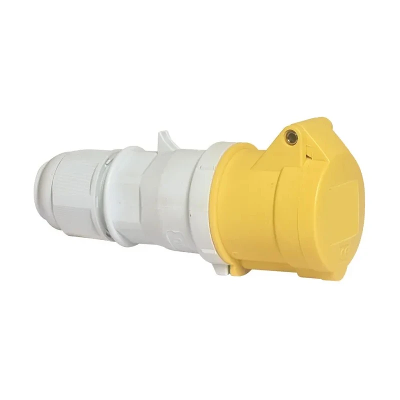 Bals Industrial Power Connector 16A 110V IP44 Yellow Cable Mount Spring Terminal 2P+PE  IP44